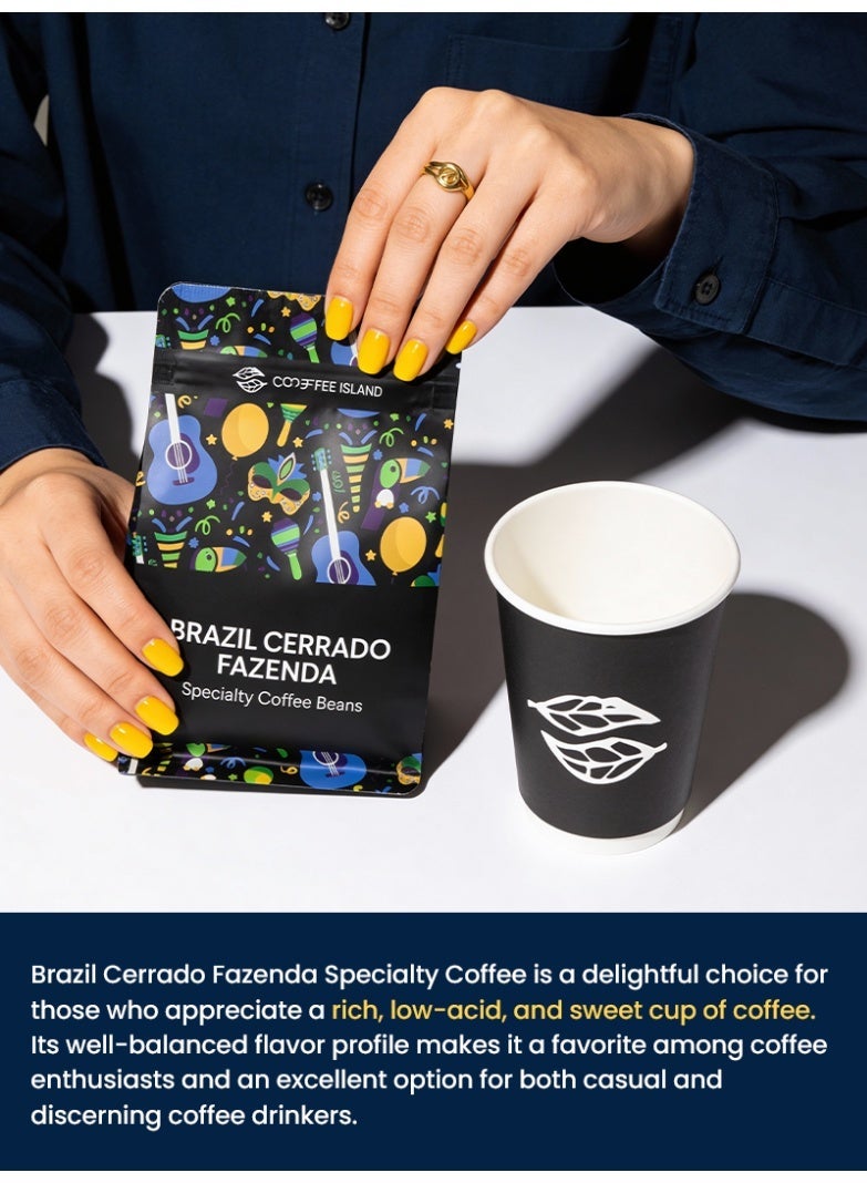Tealand Coffee Island Brazil Cerrado Fazenda Specialty Coffee, 100% Arabica, Medium Roast, Low Acidity, Medium-Bodied, Sweet Chocolate Flavor, SCA Score 86+, 250 Gram - Image 3